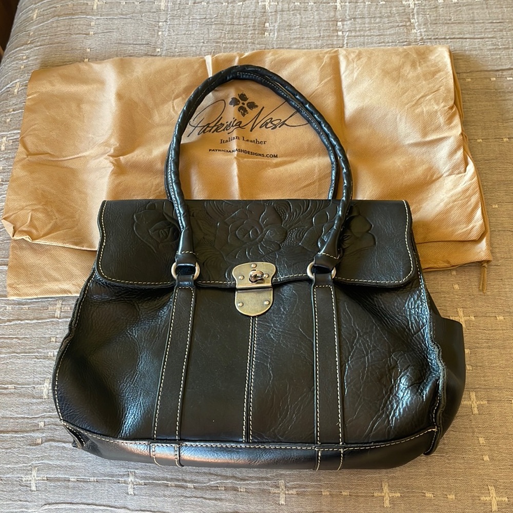 Black Leather Patricia Nash Purse